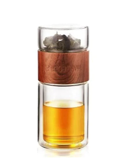 Travel-Ready Dual-Layer Glass Tea Brewer