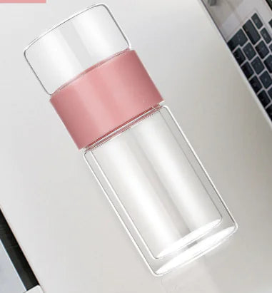 Travel-Ready Dual-Layer Glass Tea Brewer