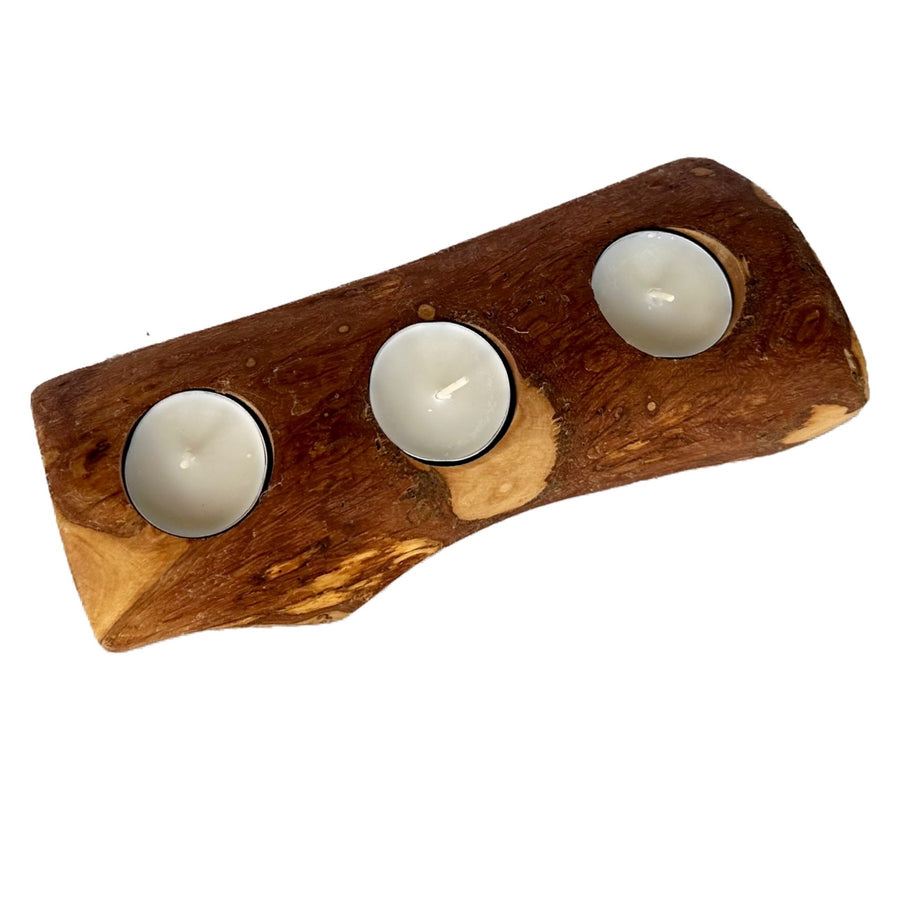 Handcrafted Olive Wood Candle Holder