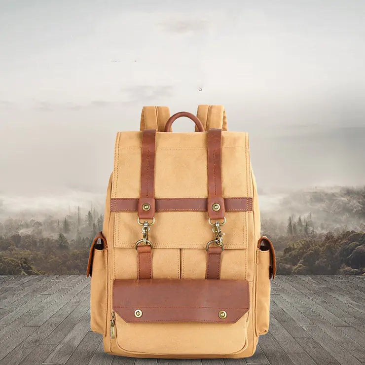 Vintage Horse Leather Canvas Day Bag