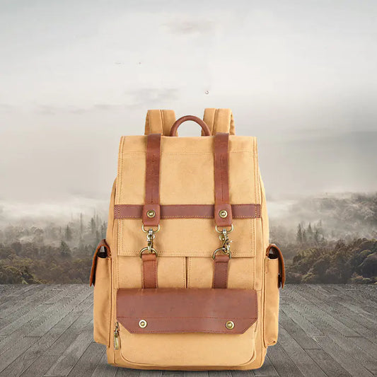 Vintage Horse Leather Canvas Day Bag